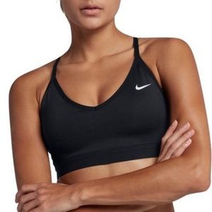 Nike Dri-Fit Sports Bra Spaghetti Straps Mesh Back Padded Size Large
